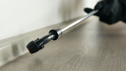 close up of sprayer on floor