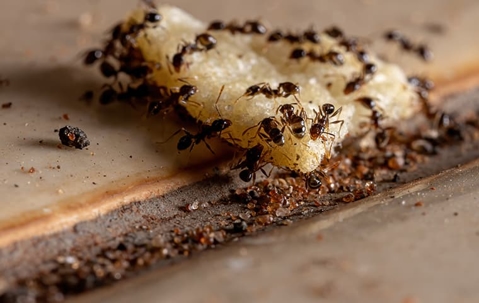ants on a scrap of food